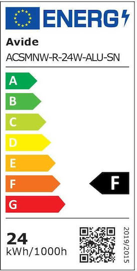 Avide ACSMNW-R-24W-ALU-SN Στρογγυλό Εξωτερικό LED Panel 24W με Φυσικό Λευκό Φως 4000K 30εκ.