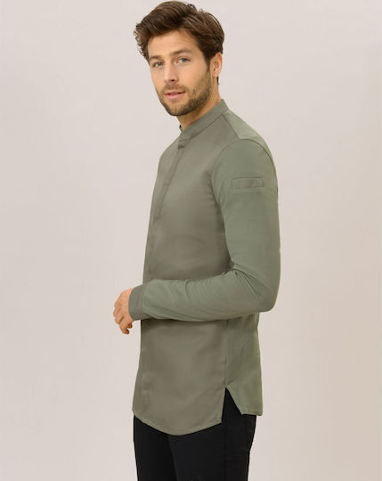Le Nouveau Chef Mantel Koch Unisex Khaki mit Langärmelig Julien