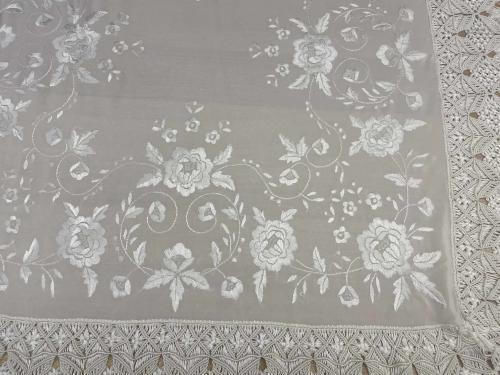 Linea Home Καρέ Σετ 4τμχ Jasmine με Κέντημα Εκρού 100x100εκ.