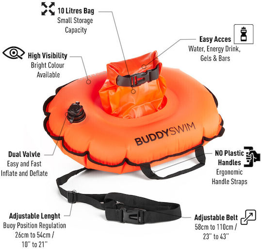 Buddyswim Σημαδούρα Στρογγυλή 10lt Πορτοκαλί