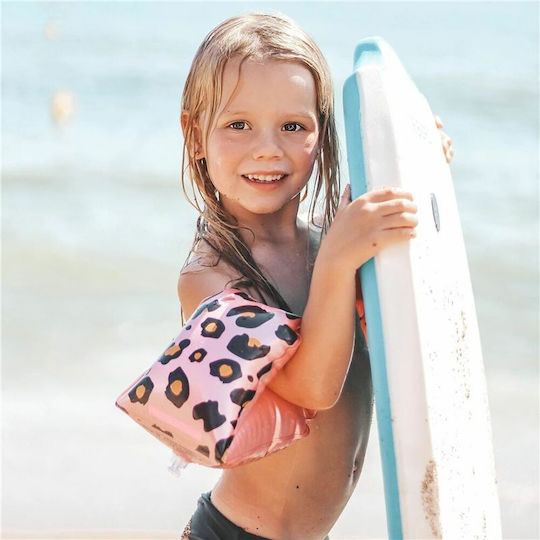 Swim Essentials Pink Leopard Μπρατσάκια Κολύμβησης από μη τοξικό PVC 2-6 ετών Ροζ