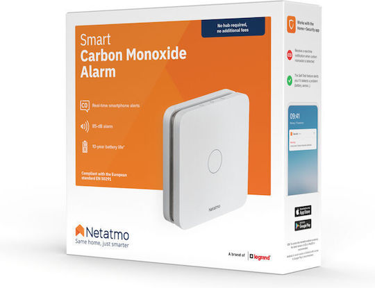 Netatmo Αυτόνομος Ανιχνευτής Mονοξειδίου του Άνθρακα CO Wi-Fi