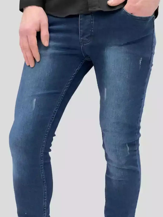 Herren Jeans Blau Elastisch mit minimalen Rissen