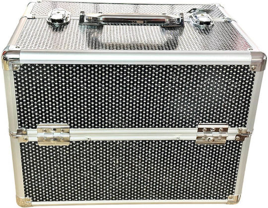 Ro-Ro Accessories Metallic Cosmetic Case Black H24xW31xD23cm