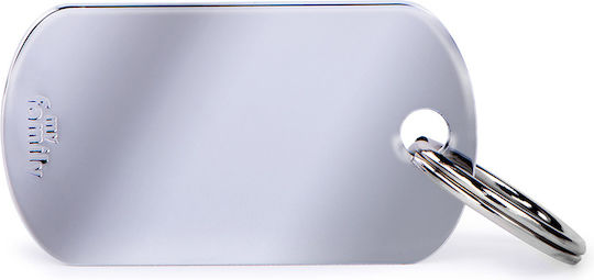 My Family Military Silver Metal Dog ID Tag 4x2.2cm Personalized
