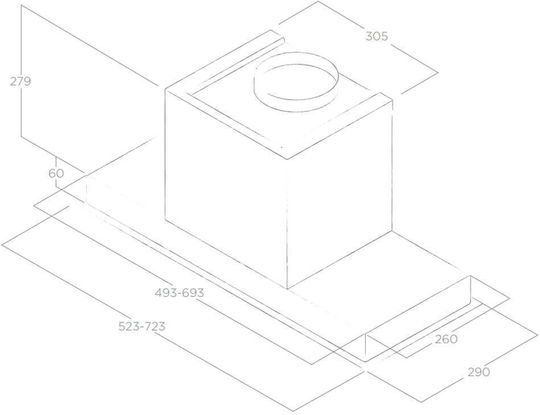 Elica Hidden 2.0 IX/A/72 Ventilation Mechanism 72cm Inox