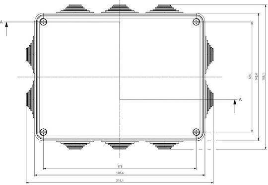 Scame Surface-Mounted Electrical Box Branching IP55 190x140x70mm in Gray Color 685.007