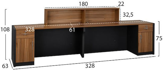 HomeMarkt Supreme Офис Рецепция с Размери Д280xШ62xВ108см