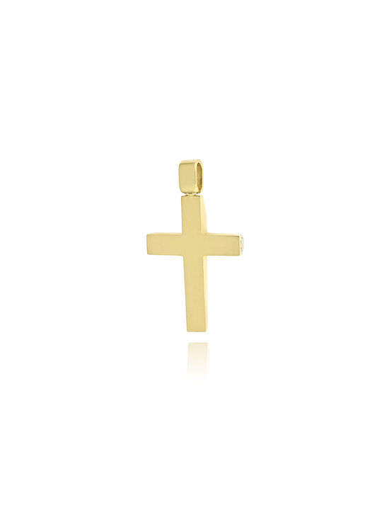 Baptism Cross for Boy Val΄Oro in Two-tone Gold K14 038562