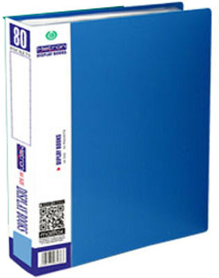 Metron Clipboard Flexible with 80 plastic sleeves Slides for Paper A4 Blue 1pcs