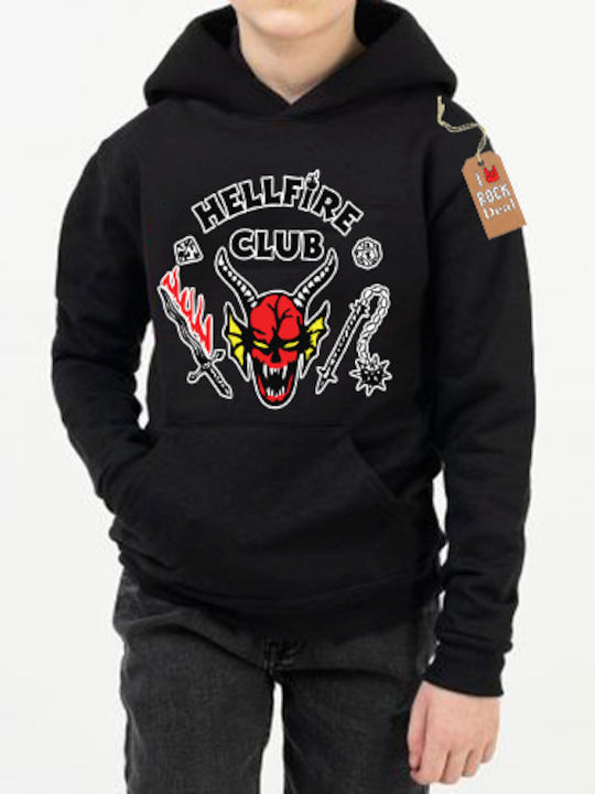 Hellfire Stanger Things Hooded Sweatshirt for kids in Grey Color