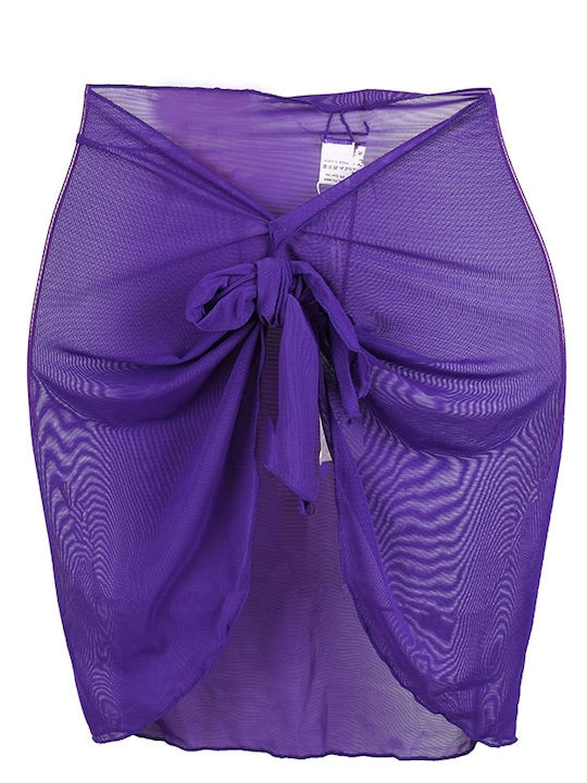 Skirt pareo women's transparent short skirt Purple