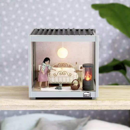 Lundby Bed with Nightstand Furniture for Dollhouse