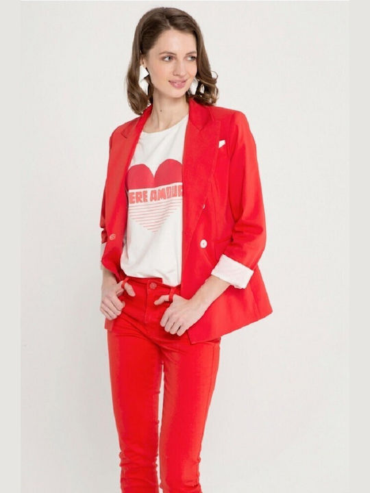 Matis Fashion Σακάκι σε Χρώμα Κοραλλί 3122503 Κοραλί
