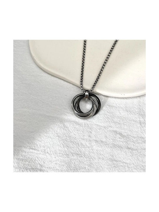 Circle Titanium Steel Pendant, made of stainless steel