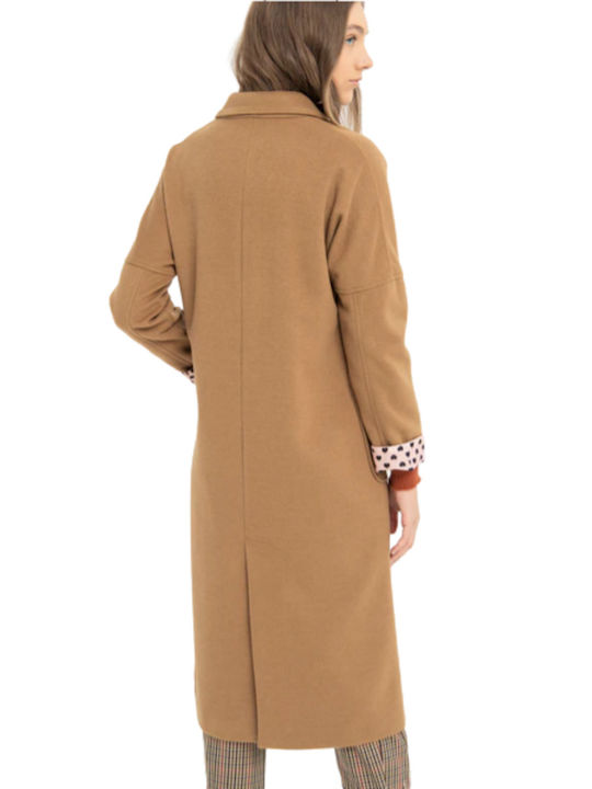 FRACOMINA COAT LONG SLEEVED CAMEL Γυναικείο