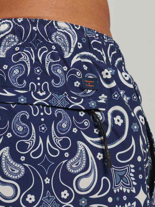 Men's Swimwear Shorts Blue with Patterns