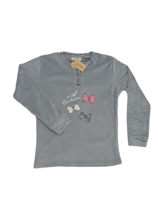 Pijamale de catifea pentru femei Lovelx Grey F-5234