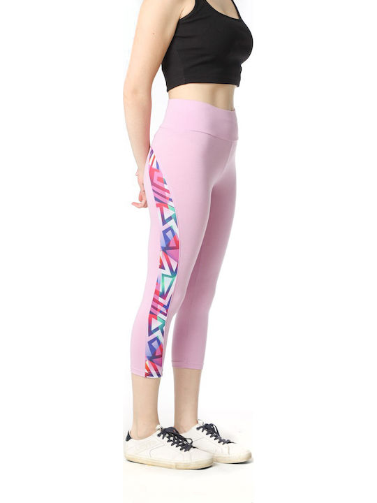 Women's Capri Legging High Waisted Pink