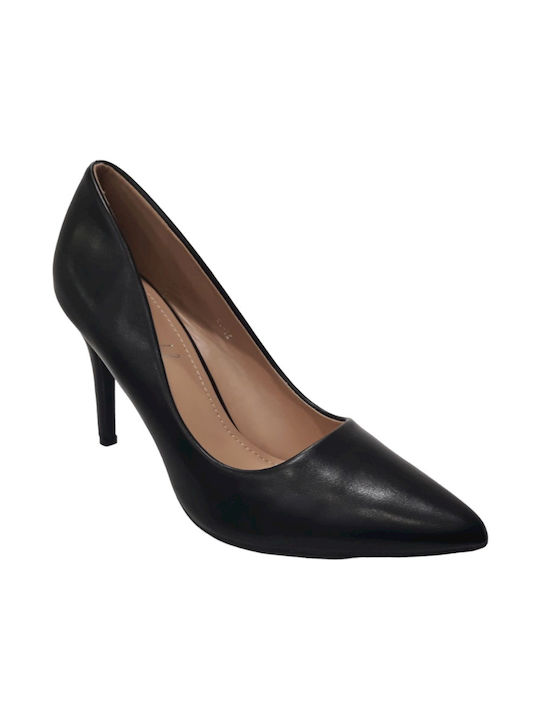 Matte textured pumps with 10 cm heel VI-35-BL Black