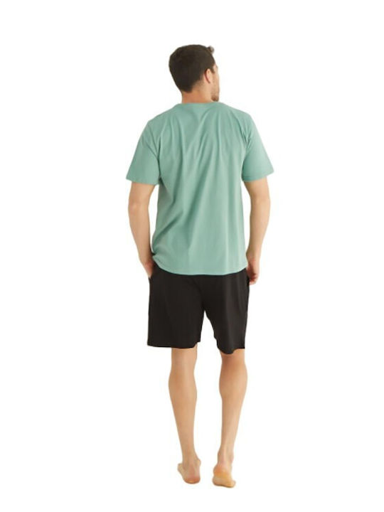 Men's Short Sleeve and Short Pants Pyjama Baracuda-6170-16 GREEN As shown in the picture