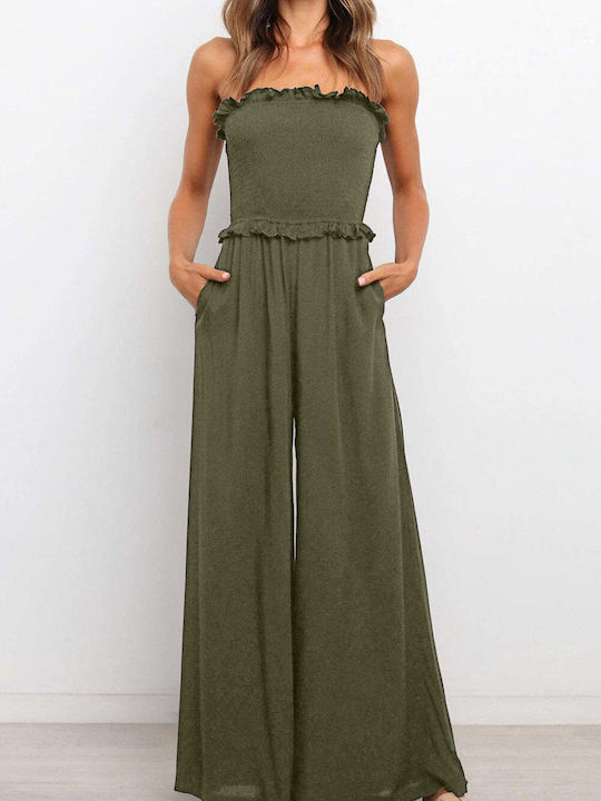 Green strapless jumpsuit LUPITA GREEN