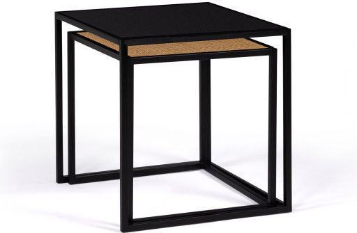 Square Zigon Set Lagos Wooden Beige 2 Pieces M45xL45xH45cm