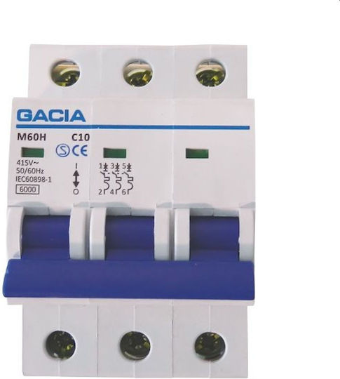 Gacia 3-Poles Automatic Circuit Breaker 32A 6kA 500-43025