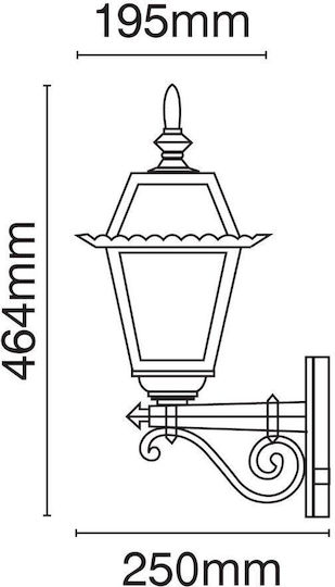 VK Lighting VK/01030/GB Φαναράκι 25x46.4εκ. VK Lighting VK/01030/GB Φαναράκι 25x46.4εκ.