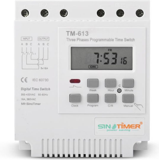 Sinobi Digital Weekly Time Delay Relay with Standby Three-phase