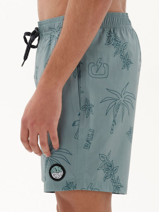 Men's Swimwear Shorts Green With Patterns