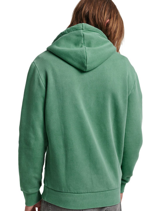 Superdry Men's Sweatshirt Jacket with Hood and Pockets Galvanised Green