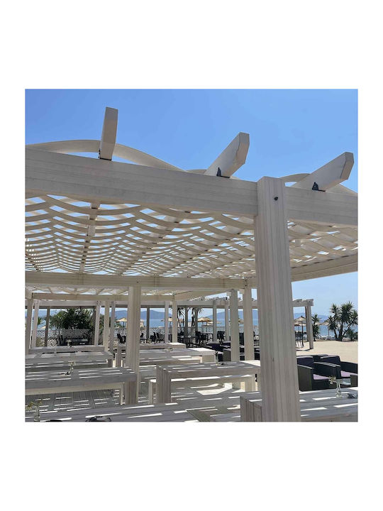 Garden Pergola made of Plastic with Ceiling in White Colour 300x300cm