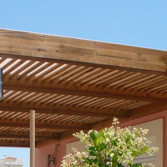 Πέργκολα Κήπου από Ξύλο με Οροφή 400x400cm