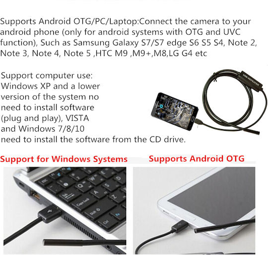 CST Endoscope Camera 1280x720 pixels for Mobile with 10m Cable