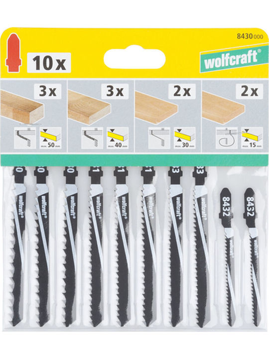 Wolfcraft 8430000 Λάμες για Ξύλο 10τμχ