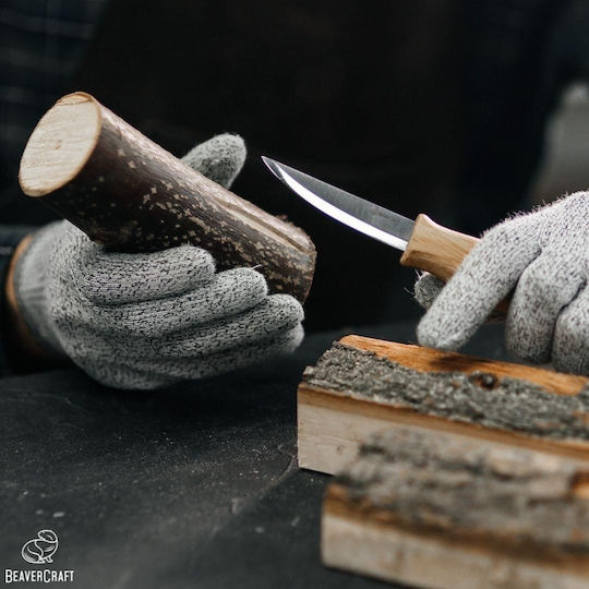 BeaverCraft C4 Messer Braun in Lederhülle