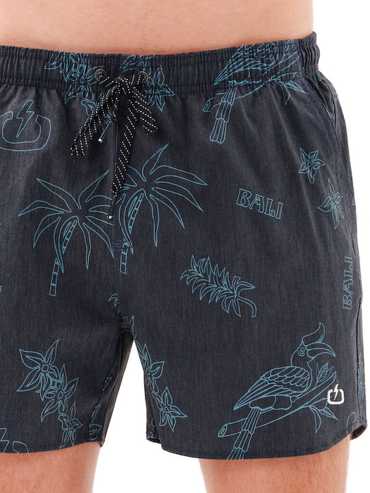 Men's Swimwear Shorts Navy Blue with Patterns