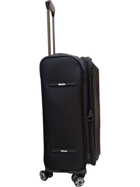 Mcan Valiză de Călătorie de Cabină Dura Neagră cu 4 Roți Înălțime 55cm