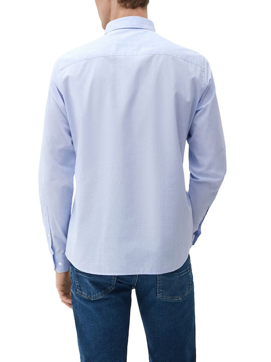 S.Oliver Men's Shirt Long Sleeve Cotton Light Blue