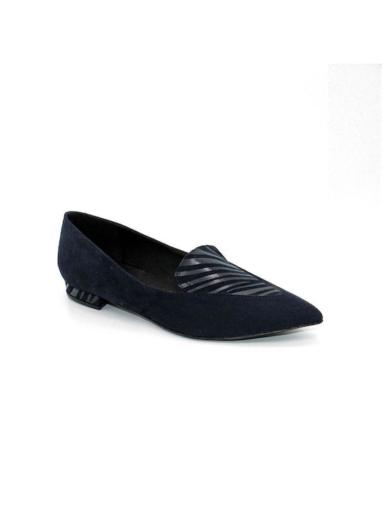 Women's Loafers Slip-on English DD 202 Blue zebra