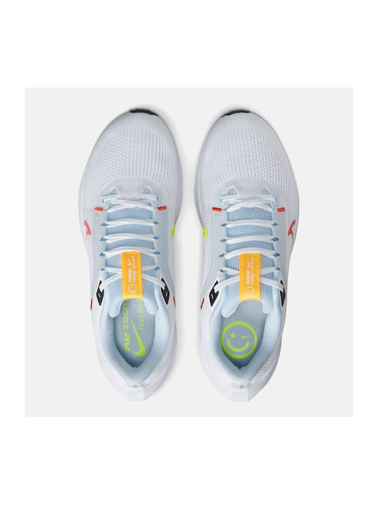 Air Zoom Pegasus 40 Sport Shoes Running White / Blue Tint / Laser Orange / Picante Red