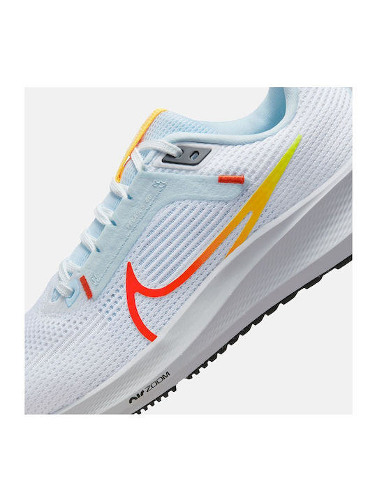 Air Zoom Pegasus 40 Sport Shoes Running White / Blue Tint / Laser Orange / Picante Red