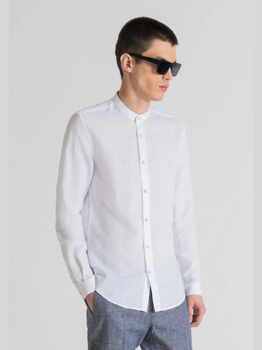 Antony Morato Toledo Men's Shirt Long Sleeve Linen White