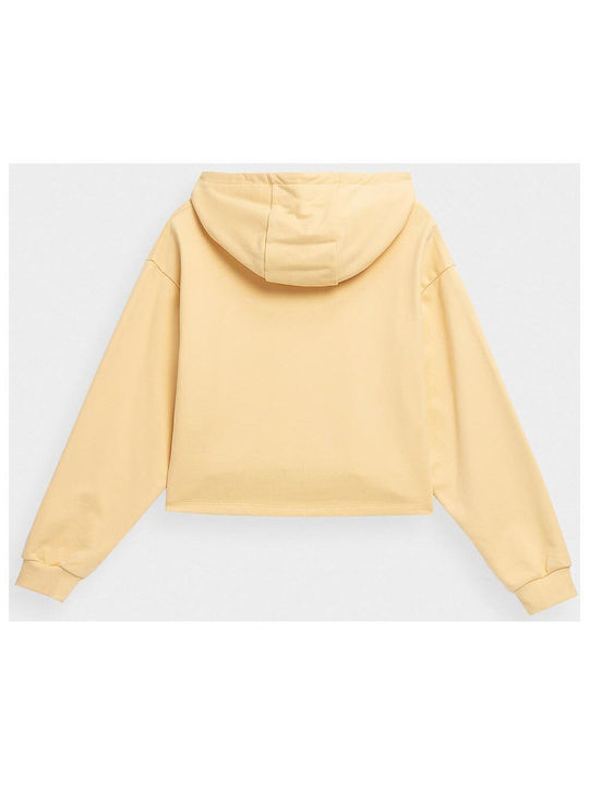 4F Women's Cropped Hooded Sweatshirt Yellow