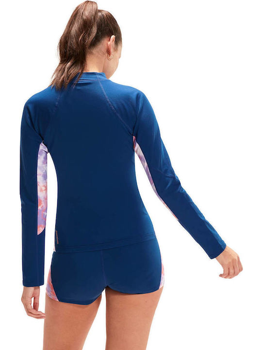 Speedo Printed Αντηλιακή Μπλούζα Μπλε