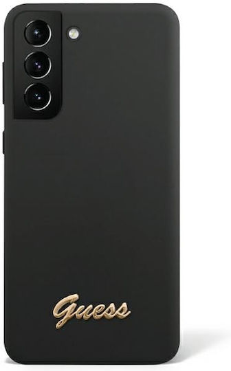 Guess Metal Logo Script Back Cover Σιλικόνης Μαύρο (Galaxy S23)