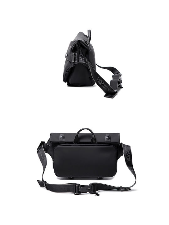 Arctic Hunter Fabric Shoulder / Crossbody Bag with Zipper, Internal Compartments & Adjustable Strap Black 21.5x14x32cm