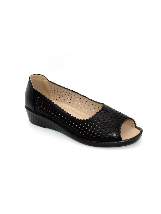 Platforma pentru femei Cizme de genunchi pentru femei Peep Toe KTL 613 Black