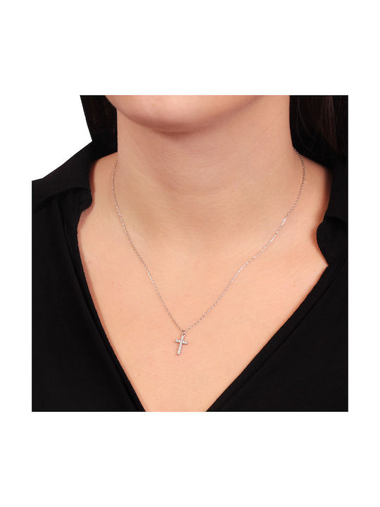 Silver platinum plated necklace Cross